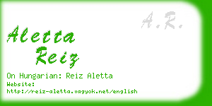 aletta reiz business card
